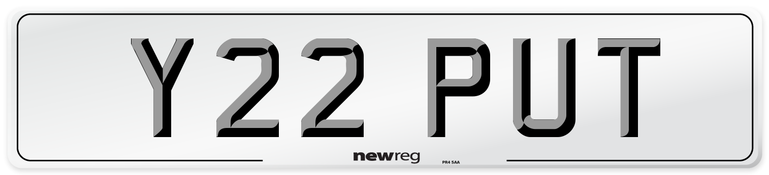 Y22 PUT Number Plate from New Reg